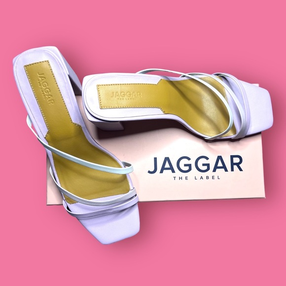 NWT (and box) Jagger The Label “Resort” heel in lilac and pastel blue. Size 9 - Picture 7 of 9